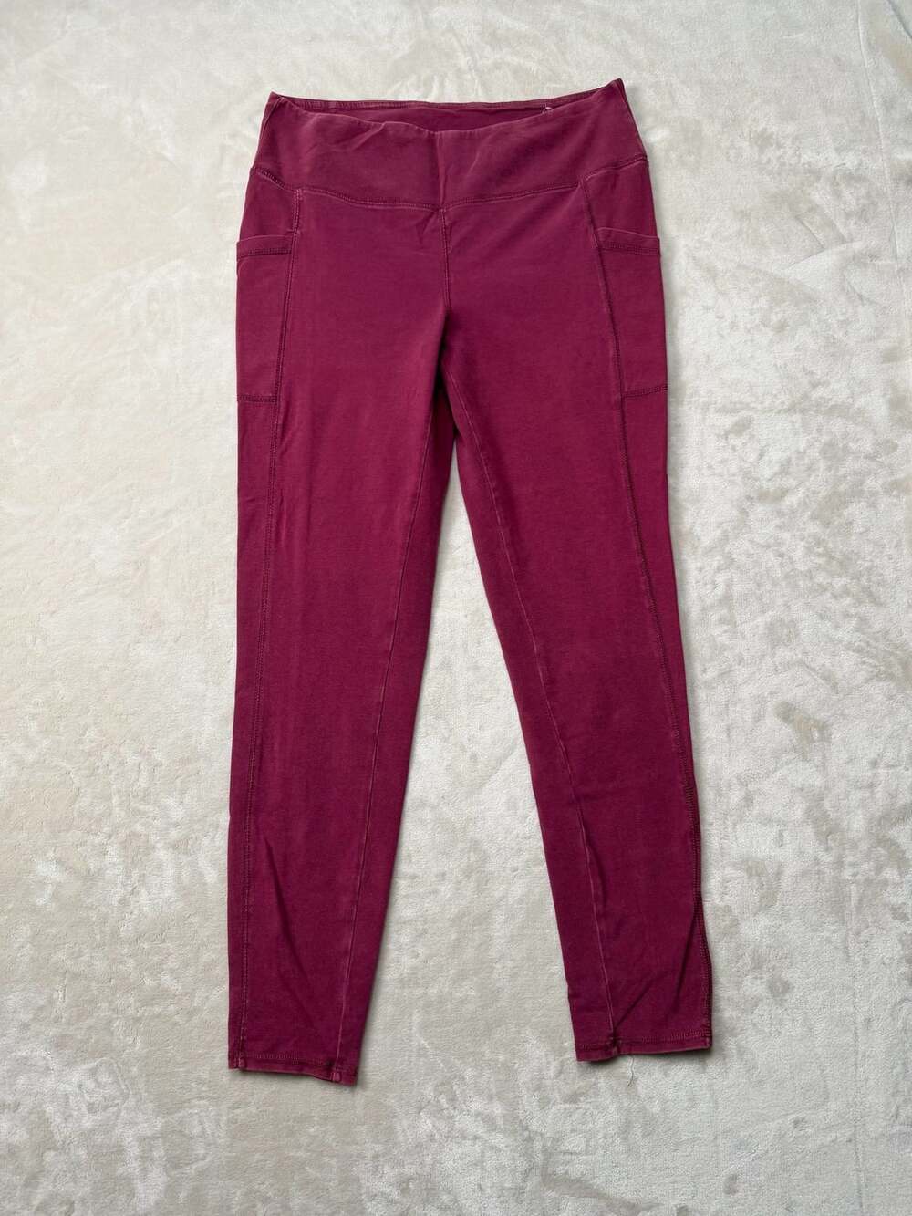 Maurices Leggings Size L Maroon Pocket Activewear